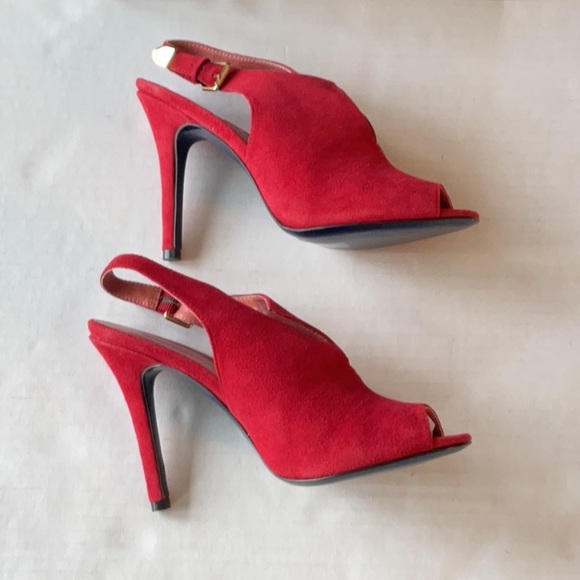 NWB Rebecca Minkoff Pricilla Red Suede heeled mule Size 9 - Picture 4 of 10